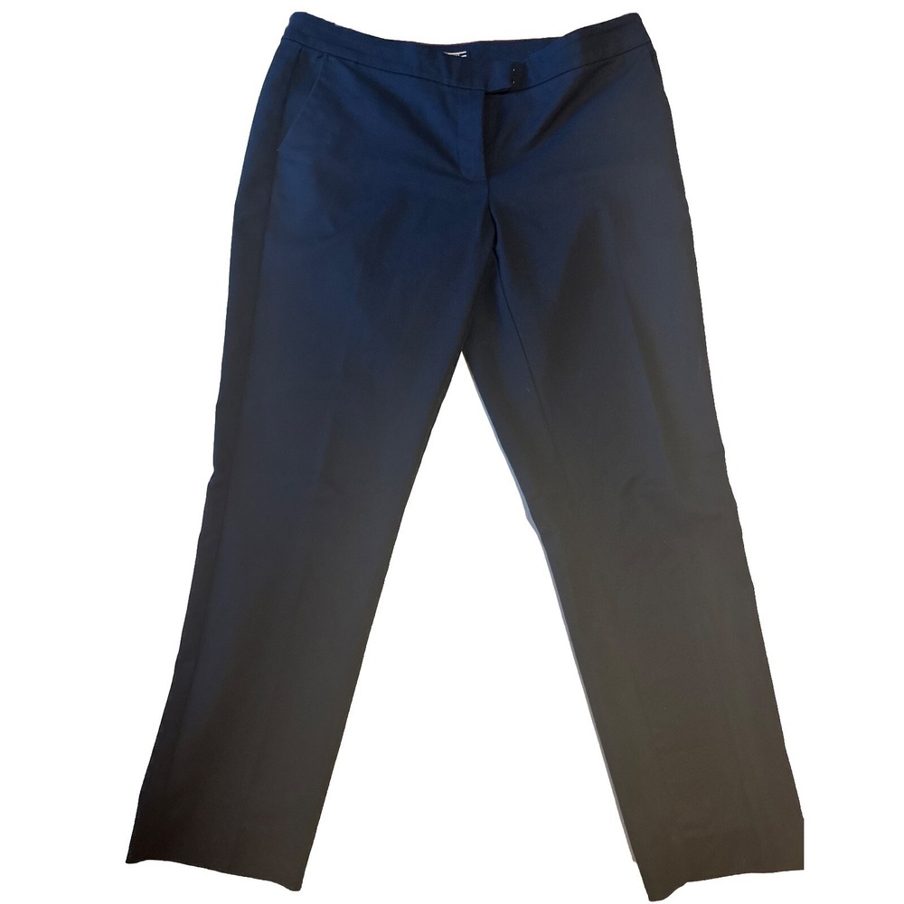 Tommy Hilfiger Pants Womens Size 8 Navy Blue Casual Flat Front Chino Ladies - Picture 1 of 5